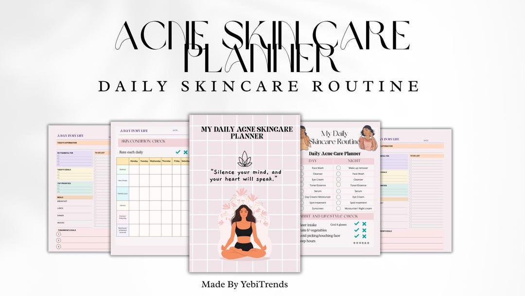 Acne Skincare Routine Tracker | Printable Daily Skin Care Planner ...