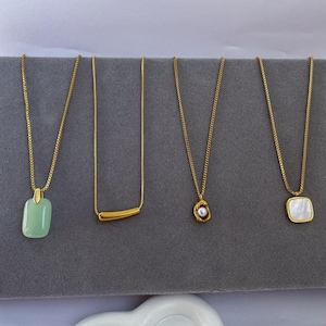 18k gold plated stainless steel minimalist necklace for women mums birthday gift for wife