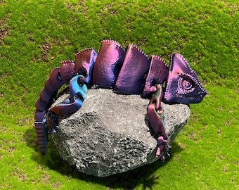 Estatueta articulada e flexível de camaleão