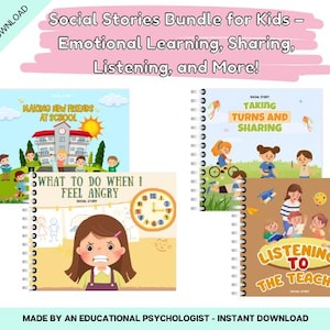 Kids Social Stories Pack – Emotional Learning, Sharing, Listening & Behavior Support