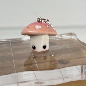 Mushroom with Hearts Polymer Clay Charms Kawaii / Handmade Polymer Clay Charms