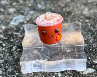 Pumpkin Spice Latte Charm Kawaii Fall / Handmade Polymer Clay Charms