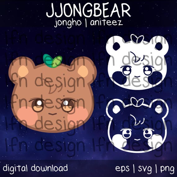 ATEEZ Aniteez Jjongbear SVG Pack - Etsy
