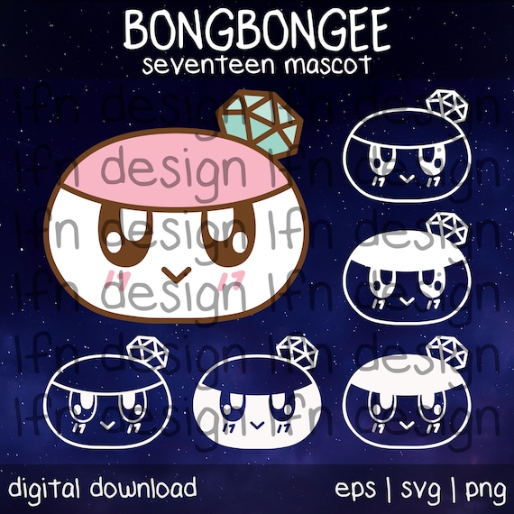 Seventeen Mascot Bongbongee Color SVG Pack - Etsy Hong Kong