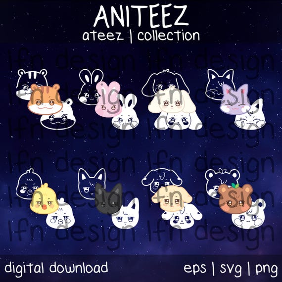 ATEEZ Aniteez SVG Collection Bundle - Etsy