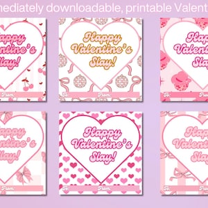 ¡Feliz día de San Valentín! Preppy Valentines / Descargable e imprimible de inmediato para aulas y fiestas / Día de San Valentín preppy