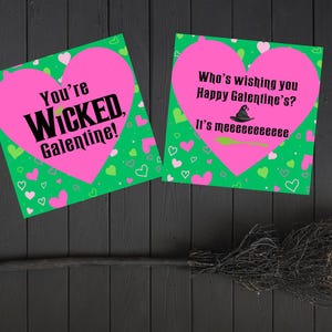 Boze schattige Galentines in roze en groen | Direct te downloaden en af te drukken