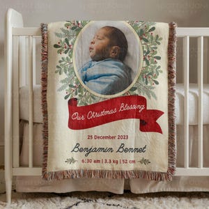 Baby Woven Blanket Mockup, Kids Woven Throw Blanket Mock Up, Nursery Woven Blanket Mockup, Photoshop Smart Object PSD, Canva Drag & Drop PNG image 3