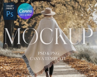 Woven Blanket Mockup with Black and White Fringe Fall Blanket Mockup Woven Throw Blanket Mock up PSD Mockup Blanket Autumn Mockup for Canva