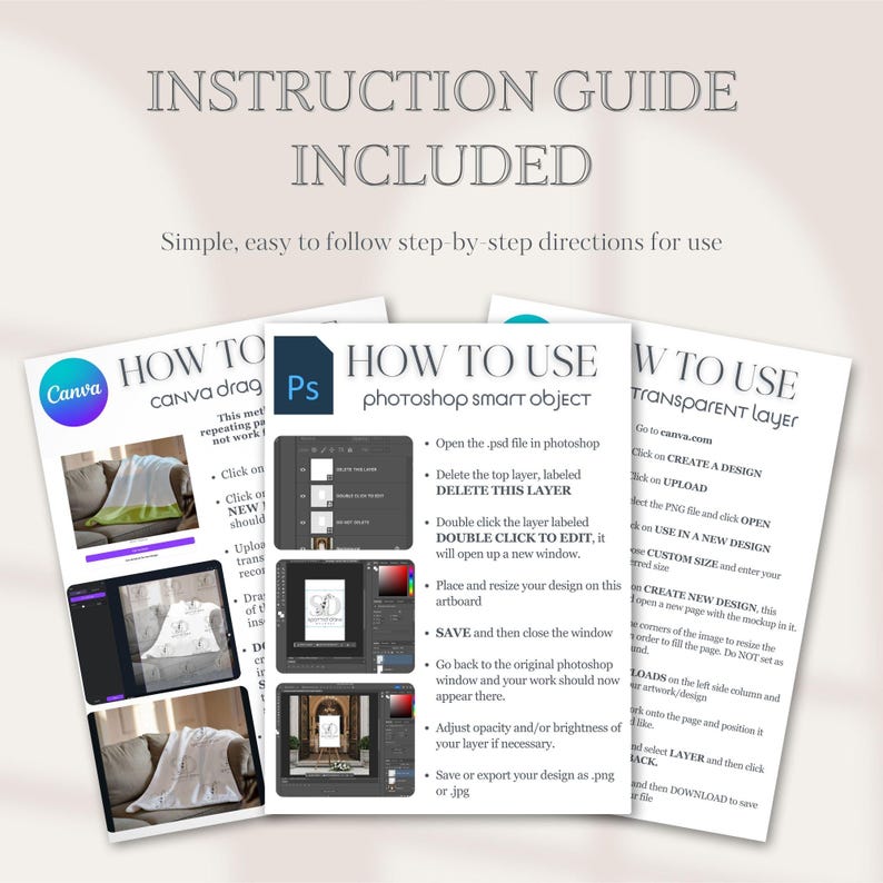 the instruction guide includes instructions for how to sew