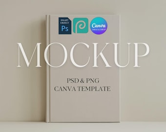 Hardcover Journal Mockup, Printify 5x7 Matte Journal Mock Up, Diary Book Cover Mockup, Canva Drag & Drop Photoshop Photopea PSD Smart Object