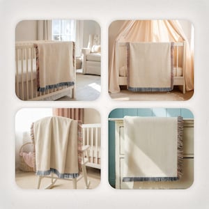 Woven Blanket Mockup Bundle, Baby Nursery Mock up, Printify Throw Blanket PNG Canva Template Drag & Drop, Photoshop PSD Photopea Mockups image 3