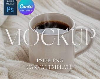 Maqueta de taza blanca, maqueta de taza de 15 oz y 11 oz, maqueta de taza neutra bohemia, maquetas de tazas de café, maqueta PSD de objeto inteligente de Photoshop, PNG para Canva