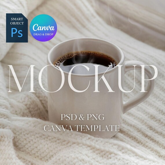 White Mug Mockup, 15 oz 11 oz  Mug Mockup, Boho Neutral Mug Mock Up, Coffee Mug Mockups, Photoshop Smart Object PSD Mockup, PNG for Canva