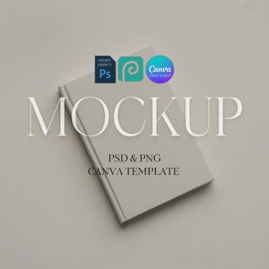 Hardcover Journal Mockup, Printify 5x7 Matte Journal Mock Up, Diary Book Cover Mockup, Canva Drag & Drop Photoshop Photopea PSD Smart Object