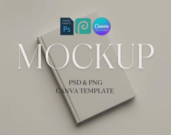 Hardcover Journal Mockup, Printify 5x7 Matte Journal Mock Up, Diary Book Cover Mockup, Canva Drag & Drop Photoshop Photopea PSD Smart Object