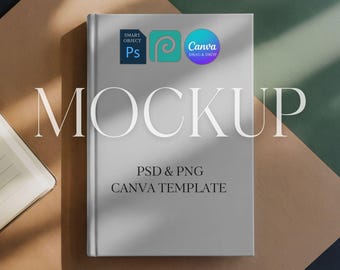 Hardcover Journal Mockup, Printify 5x7 Matte Journal Mock Up, Diary Notebook Cover Mockup, Canva Template Drag & Drop Photoshop Photopea PSD