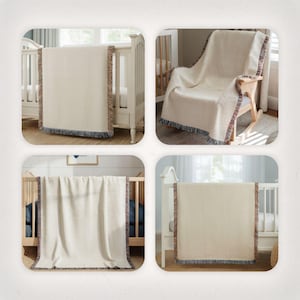 Woven Blanket Mockup Bundle, Baby Nursery Mock up, Printify Throw Blanket PNG Canva Template Drag & Drop, Photoshop PSD Photopea Mockups image 4