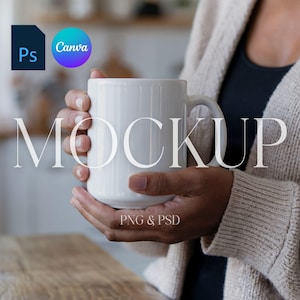 White Mug Mockup, 15 oz 11 oz  Mug Mockup, Coffee Cup Mock Up, Coffee Mug Mockups, Photopea Photoshop Smart Object PSD Mockup, PNG for Canva