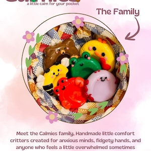 Worry Stones | Polymer Clay | Anxiety Relief | Calmie | Handmade Fidget Toy | Kawaii | Worry Stone