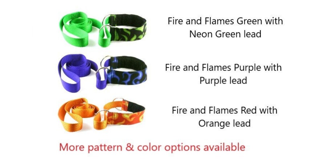 Lure Coursing Slip Lead, Fast CAT, Tally Ho, 1.5 Inch, 2 Inch, Fire and Flames, Red, Blue