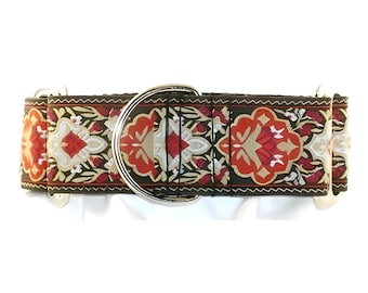1.5 inch Crests Red Dog Collar - Martingale Dog Collar - Buckle Martingale Collar - Side Release Dog Collar