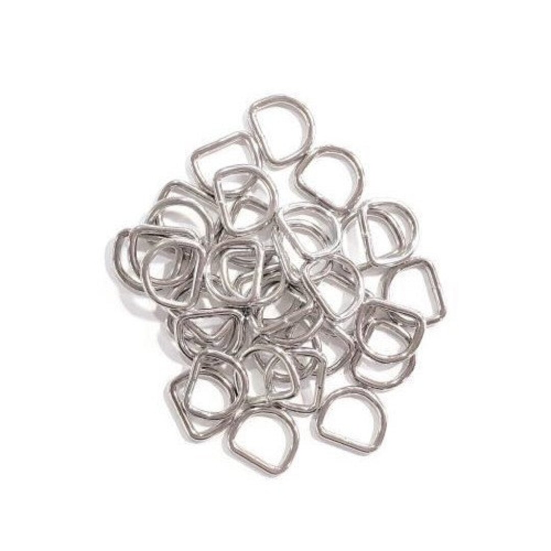 3/4 Steel Welded D-rings, Nickel Plated, Dog Collar D Rings, .75 Inch ...