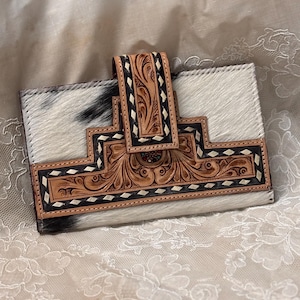 Carteira feminina estilo western bifold