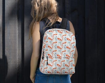 Koi Fish Backpack, Japanese Koi School Bag, Ocean Wave Travel