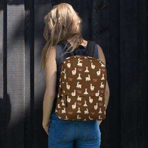 Llama Alpaca Animal Printed Backpack, Western Modern Traveler Backpack, Lightweight School Bag, Back to College Backpack, Llama Lovers Gift