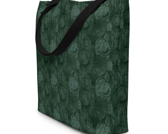 Vintage Anatomy Printed Large Tote Bag, X-Ray All Over Print Reusable Market Grocery Tote Bag, Biology Gifts, Science Teacher Gift For Her