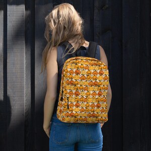 Fall Autumn Pumpkin Patch Printed Backpack, Festival Holiday Backpack, Trendy School College Backpack, Laptop Backpack, Fall Halloween Gifts