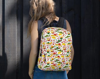 Cinco de Mayo Printed Backpack, Mexican Festival Travel Backpack, Western Traveler Bag, Aesthetic School College Backpack, Mexican Gifts