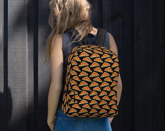 Pizza Food Printed Backpack, Back to College Backpack, Trendy School Laptop Bag, Aesthetic Traveler Bag, Foodie Gifts, Pizza Lovers Gift