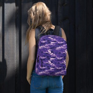 Shark Camo Printed Backpack, Camouflage Streetwear Fashion Bag, Trendy School College Backpack, Popular Laptop Backpack, Shark Gifts