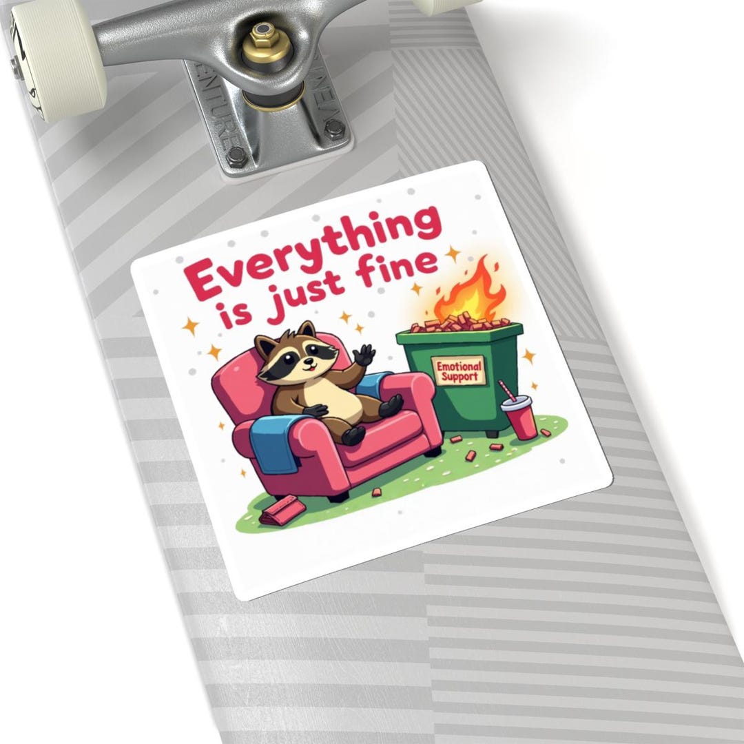 Supportive Racoon Emotional Support Raccoon Stickers: Glossy Vinyl Laptop Decals - Etsy