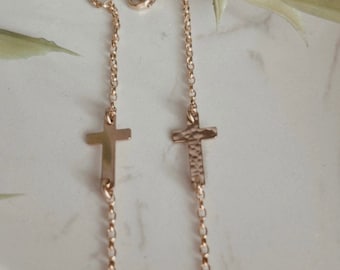 Cross Bracelet, Gold cross bracelet, Jesus Bracelet, Christian