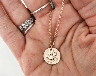 Personalized Pet necklace/ Sterling silver / 14k Gold filled / Dog necklace / Cat necklace