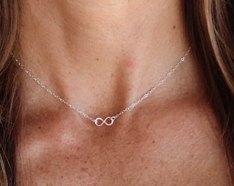 Infinity choker necklace / Sterling silver choker necklace