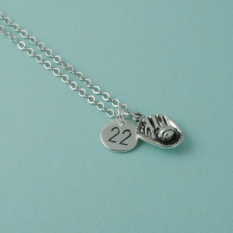 Baseball necklace number necklace sports jewelry mom Etsy