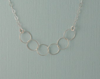 Circle link Necklace// Mothers Necklace // Eternity Necklace // sterling silver // circle necklace // link necklace