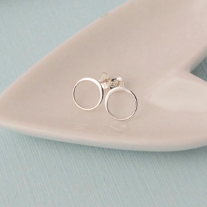 Post Earrings Tiny Sterling Silver Open Circle Earring