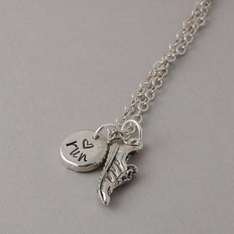 Runners Necklace / I heart running / marathon necklace image 2