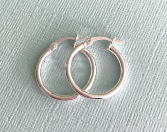 Small Sterling Silver hoop earrings / 2 x 12 mm / 2 x 15 mm/  2 x 18 mm or / 2 x 20 mm