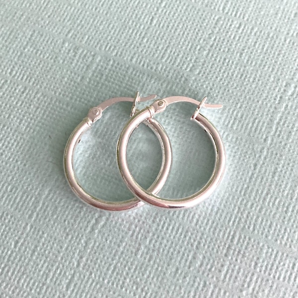 Small Sterling Silver hoop earrings / 2 x 12 mm / 2 x 15 mm/  2 x 18 mm or / 2 x 20 mm