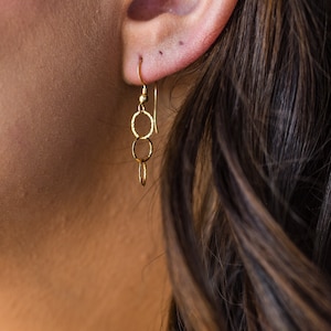 Link Earrings Gold link Earring  Dangle Earrings Drop Earrings Chain Link Earrings Circle Earrings