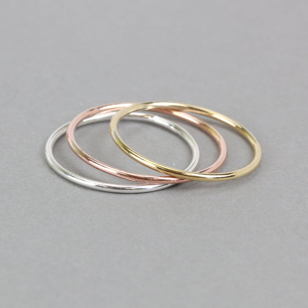 Stacking Rings / Sterling Silver 14k Rose Gold Fill 14k Gold - Etsy