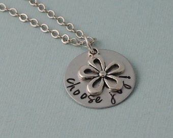 Choose Joy Hand Stamped Necklace