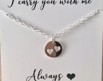 Double Miscarriage Necklace Infant Loss Jewelry Heart Necklace Sympathy Gift Gold heart Necklace Twin loss Gift