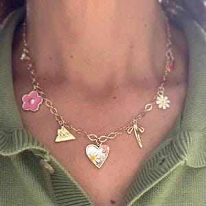 Charm Necklace Build your own Charm Necklace Gold Charm Necklace